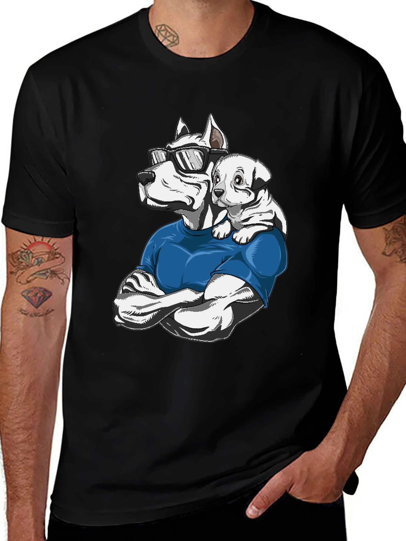 Variant 14 of Cool Dog Dad T-Shirt, Pitbull Puppy Design