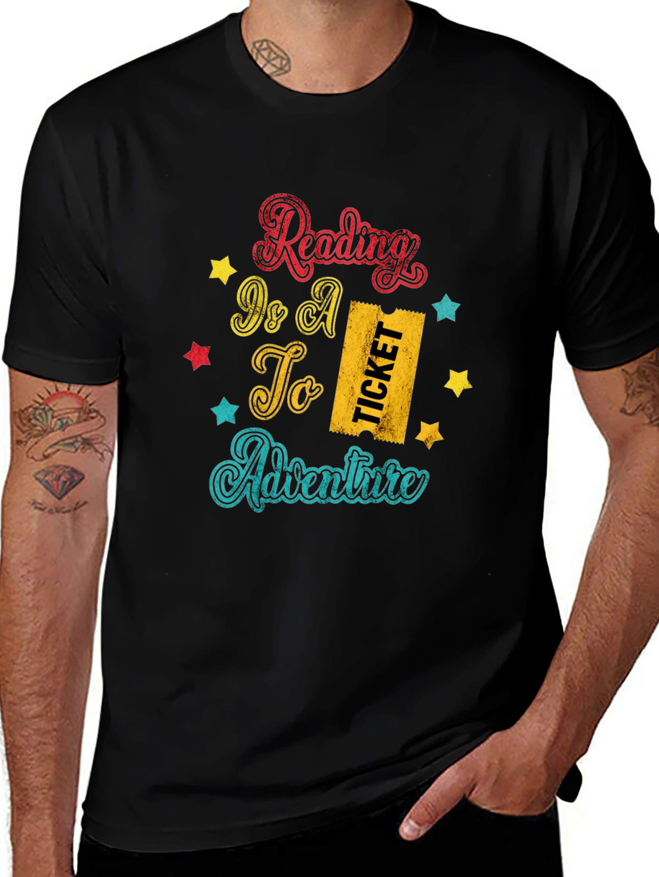 Variant 16 of Reading Is a Ticket to Adventure Graphic Tee