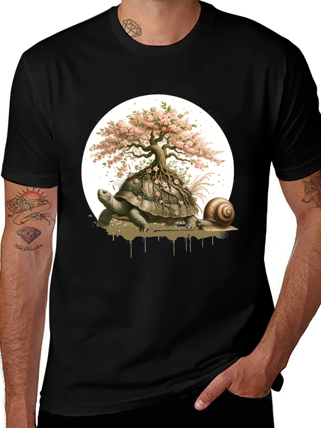 Variant 4 of Turtle Bonsai Tree Graphic Tee - Unique Nature Design