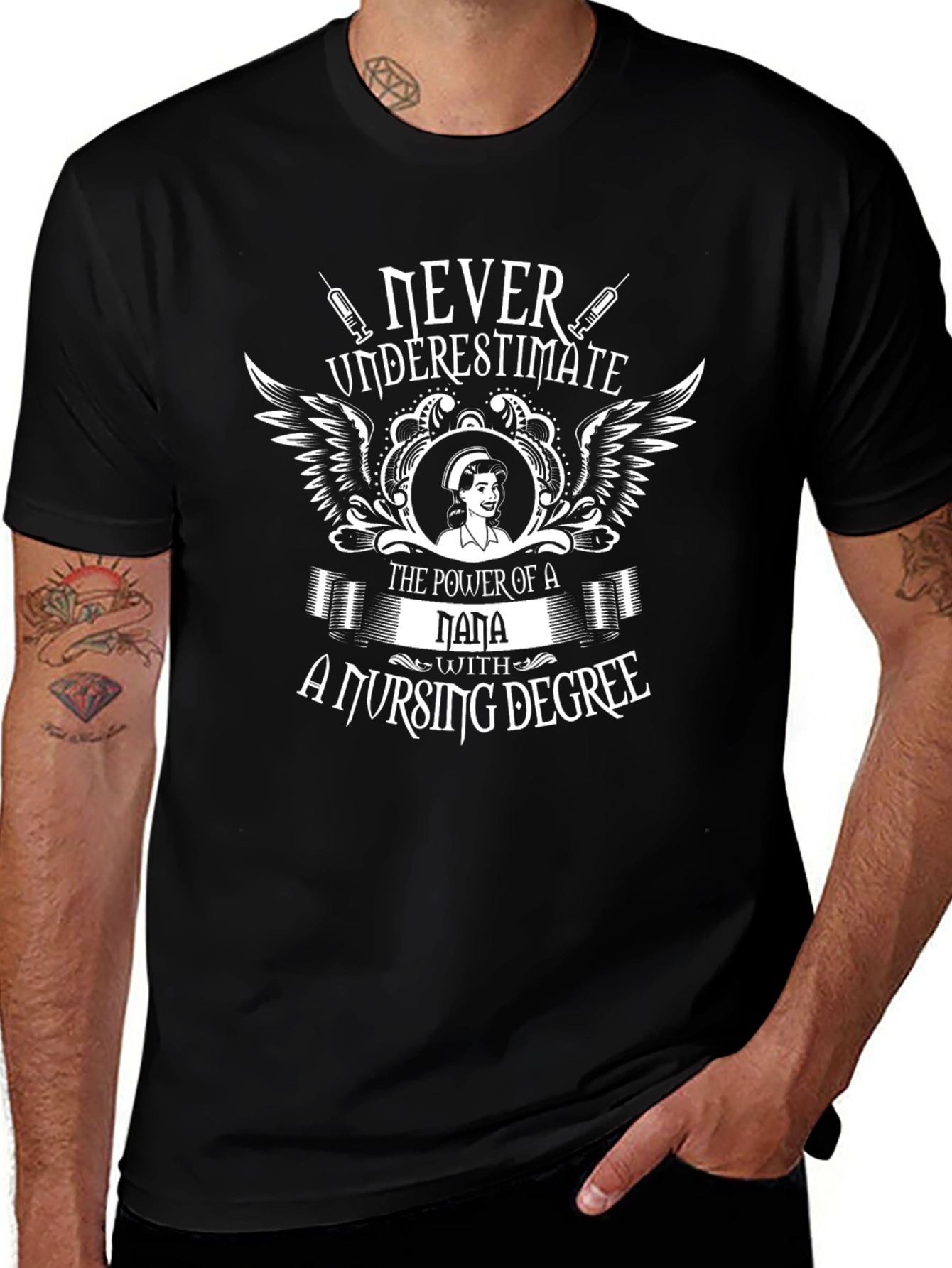Variant 24 of Nurse Nana T-Shirt - Nursing Degree, Never Underestimate