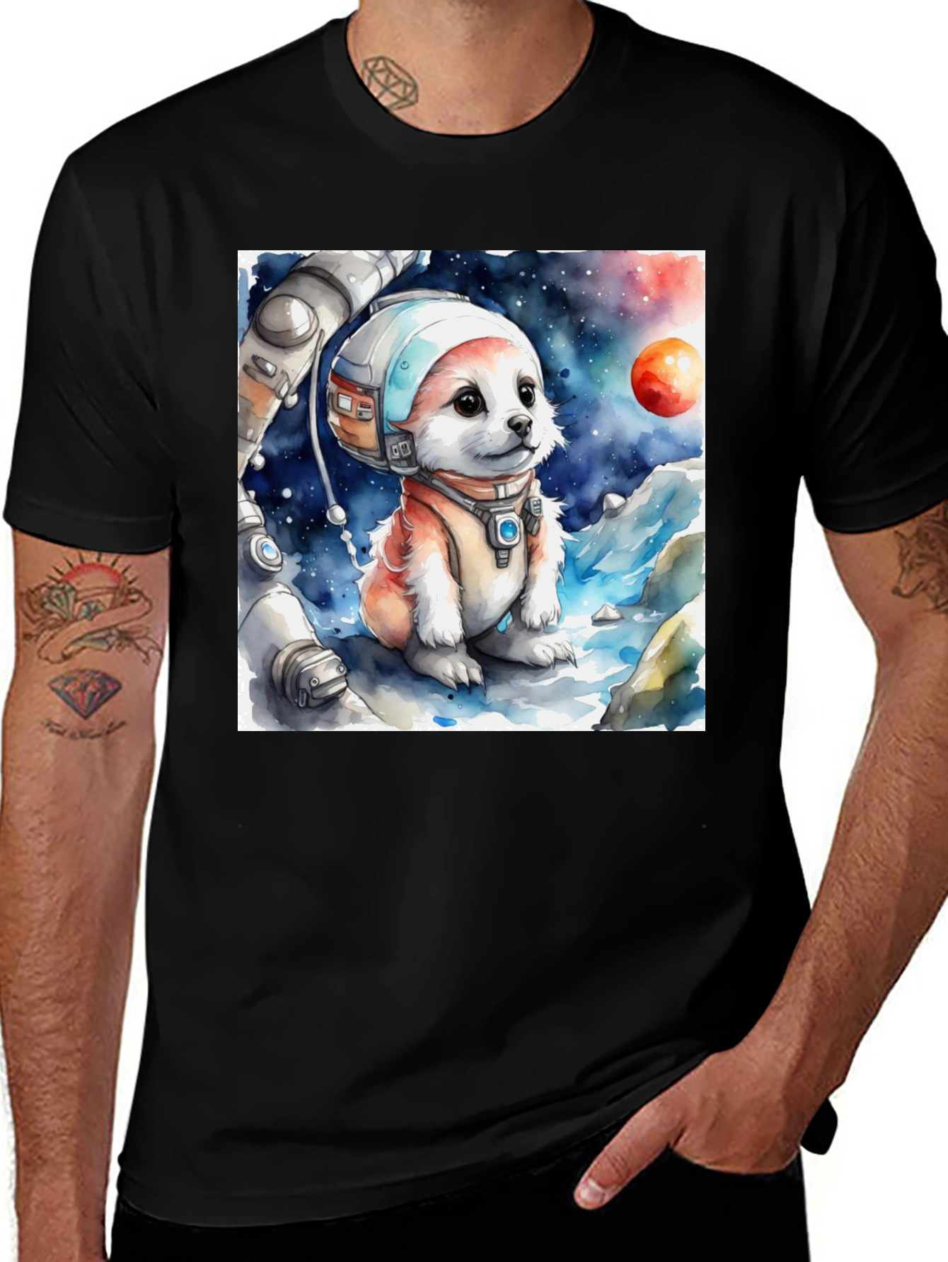 Variant 14 of Astronaut Puppy Graphic Tee - Space Pup Shirt