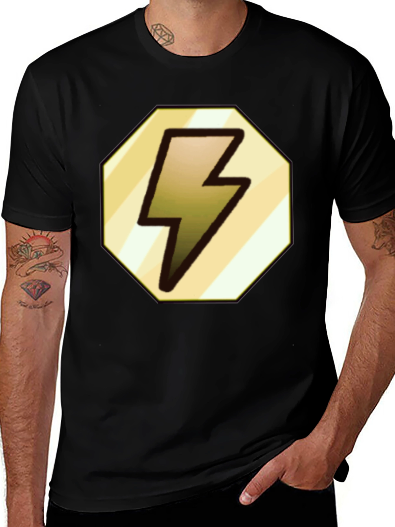 Variant 9 of Lightning Bolt Graphic Tee - Black T-Shirt