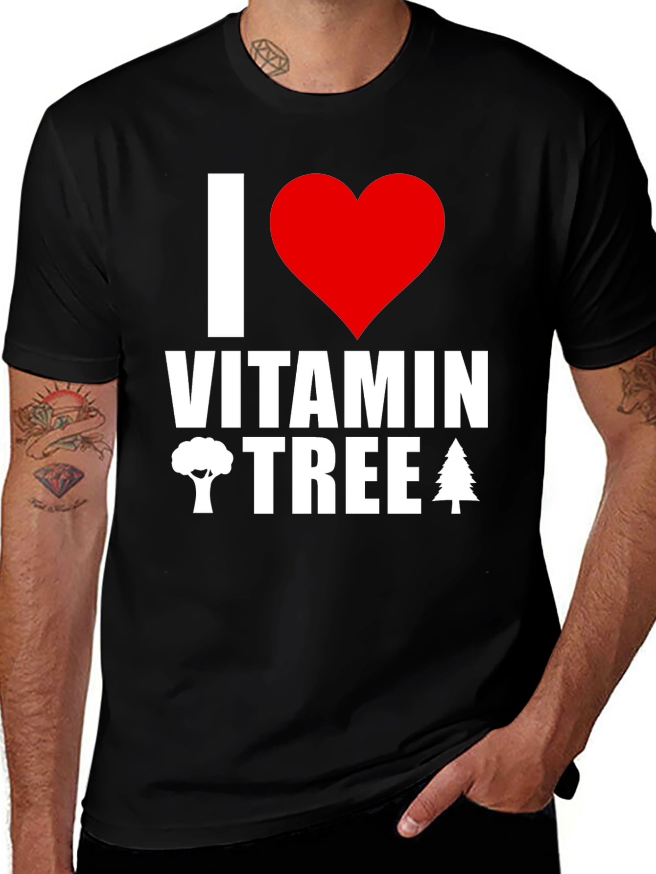 Variant 17 of I Heart Vitamin Tree Graphic Tee - Black T-Shirt