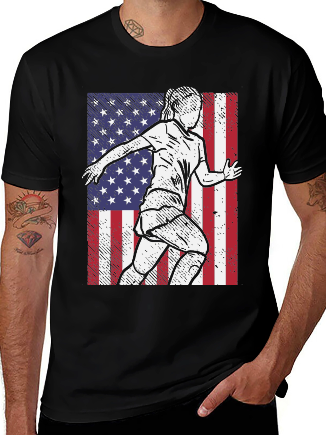 Variant 2 of USA Soccer Player Graphic Tee