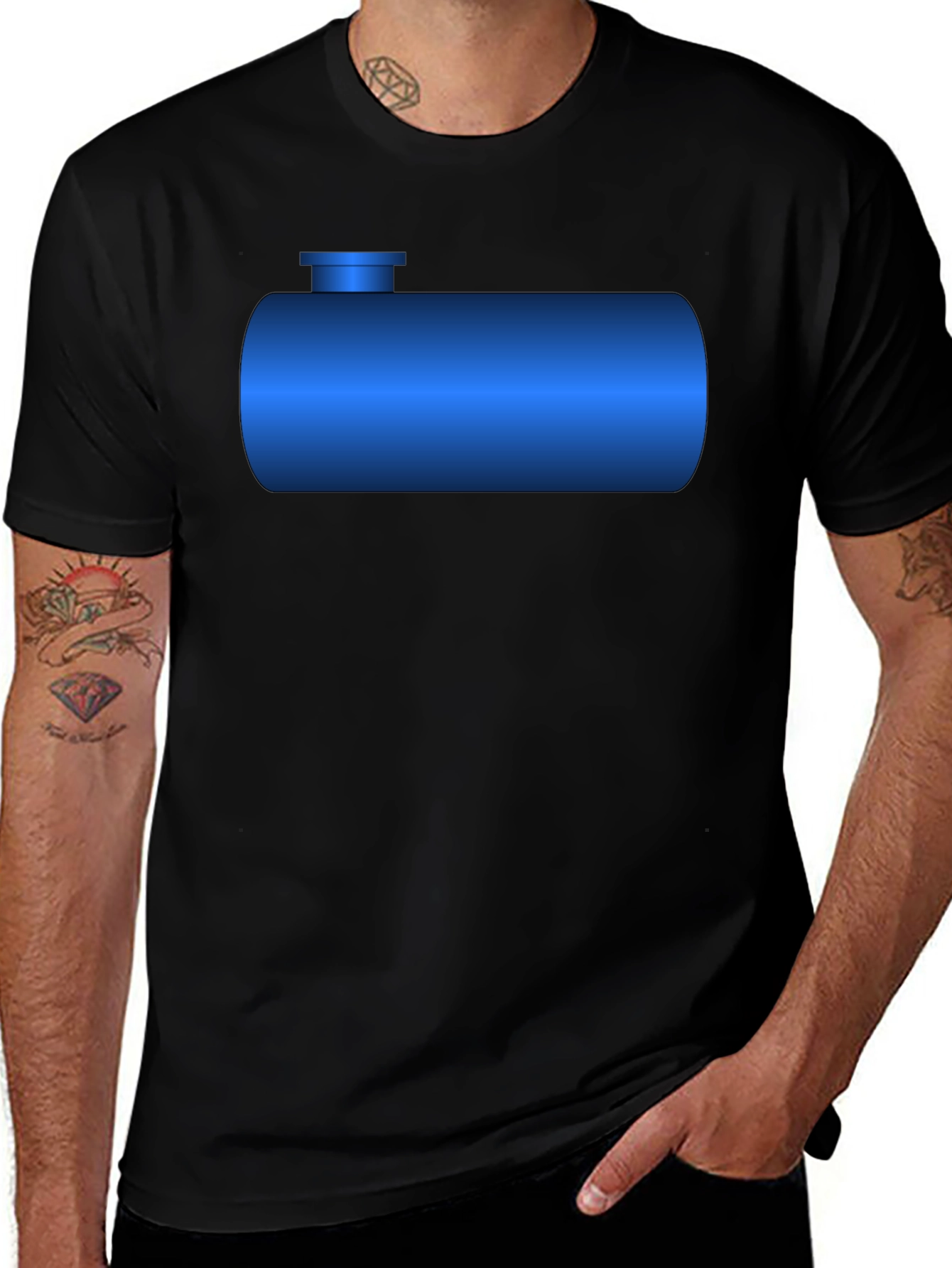 Variant 8 of Blue Tank T-Shirt - Novelty Graphic Tee