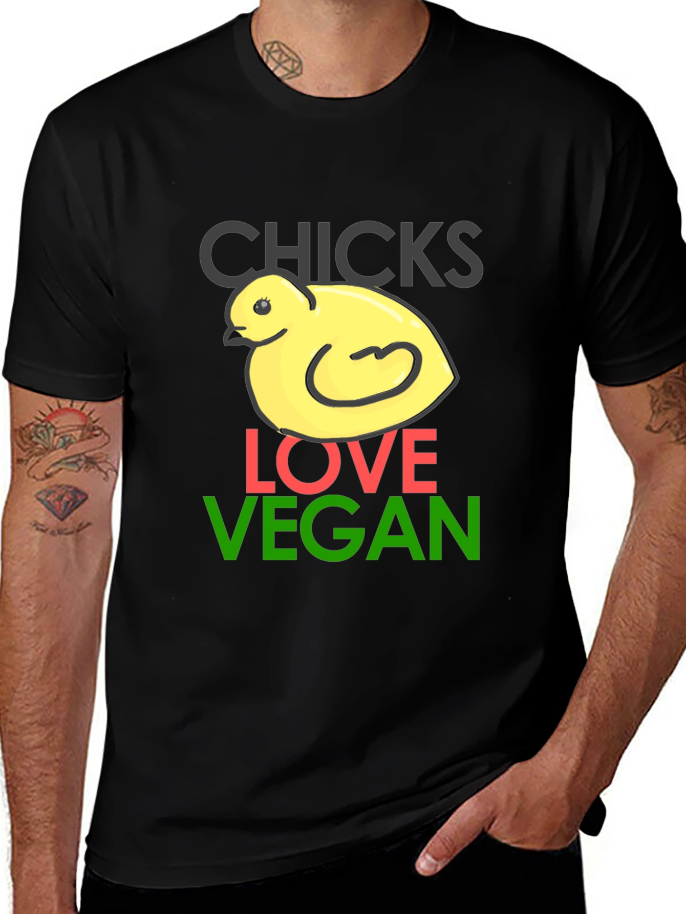 Variant 20 of Chicks Love Vegan T-Shirt - Funny Animal Tee