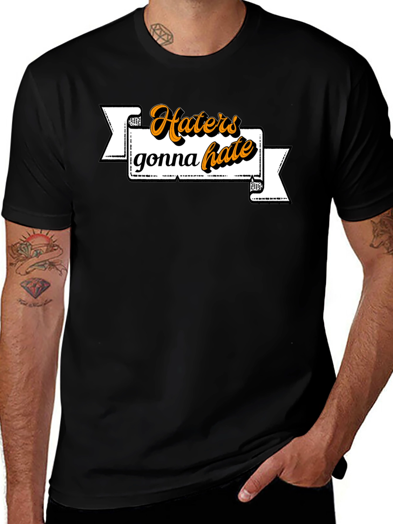 Variant 25 of Haters Gonna Hate Graphic Tee - Black