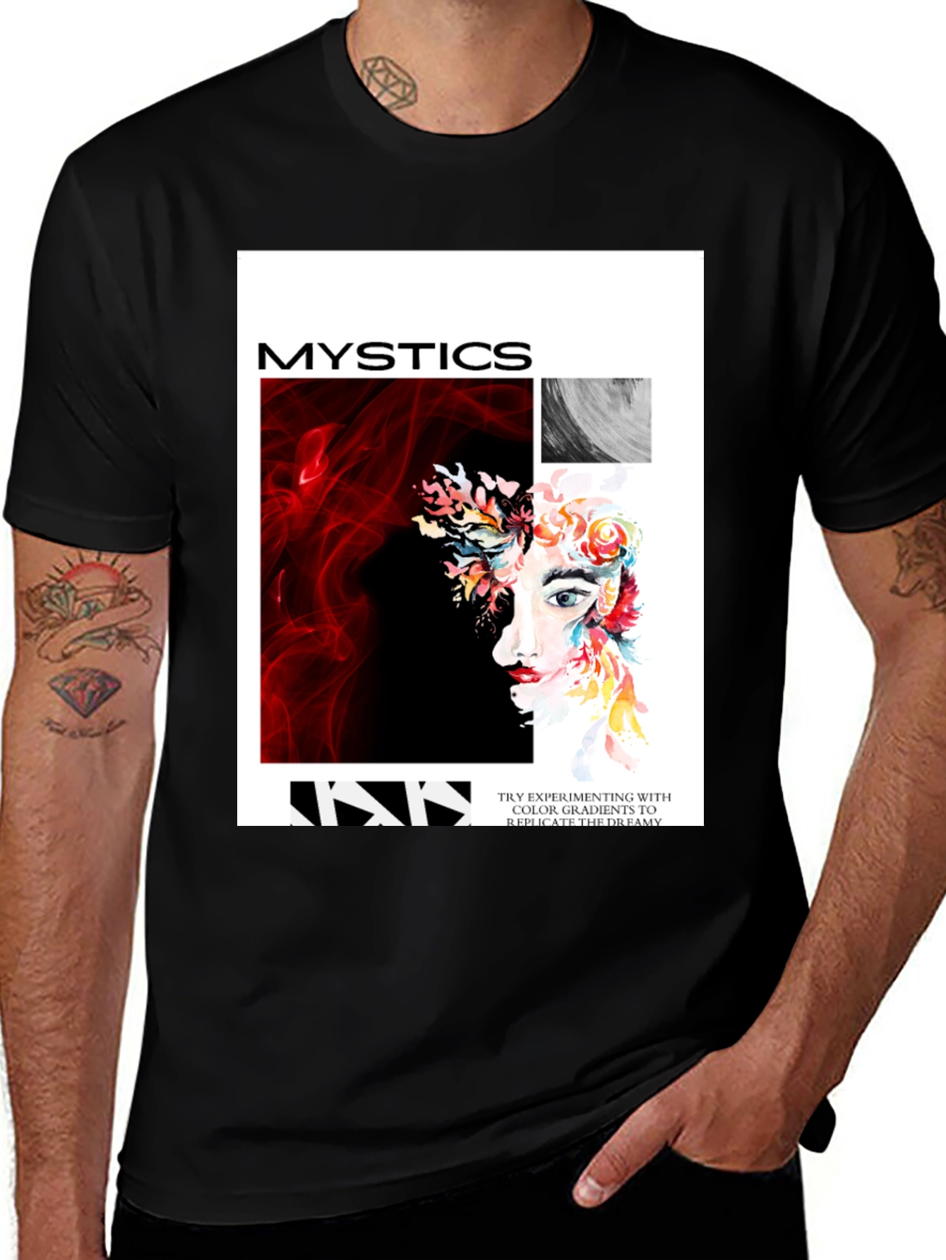 Variant 25 of Mystics Graphic Print Tee - Unisex Black T-Shirt