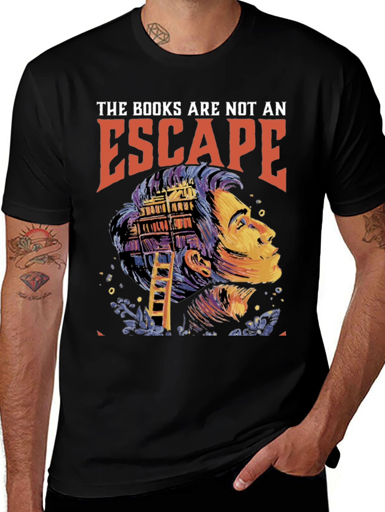 Bookworm T-Shirt: "The Books Are Not An Escape" Graphic Tee