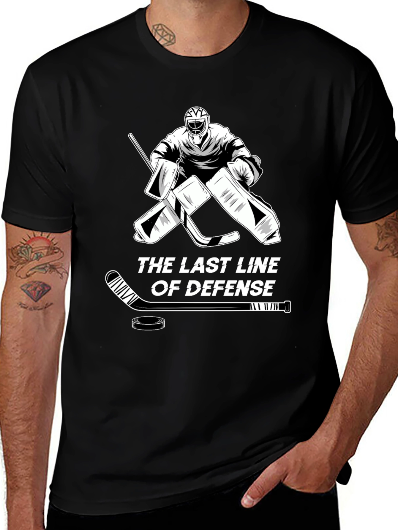 Variant 17 of The Last Line of Defense T-Shirt - Hockey Goalie