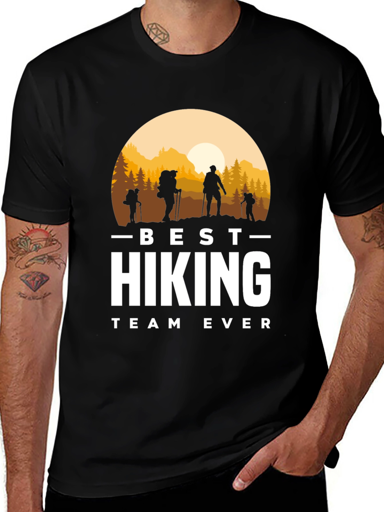 Variant 15 of Best Hiking Team Ever T-Shirt Black