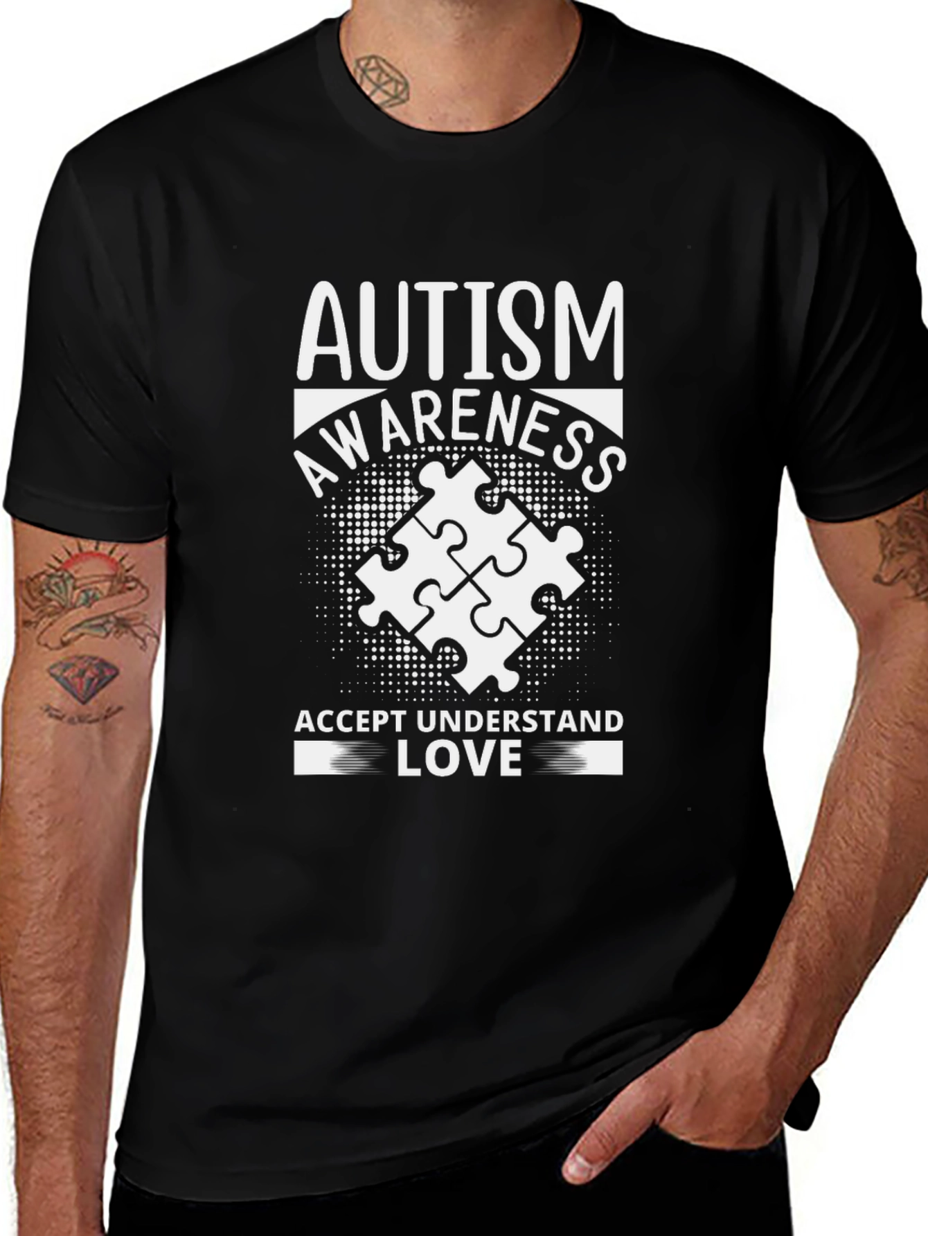 Autism Awareness Puzzle Piece Graphic T-Shirt