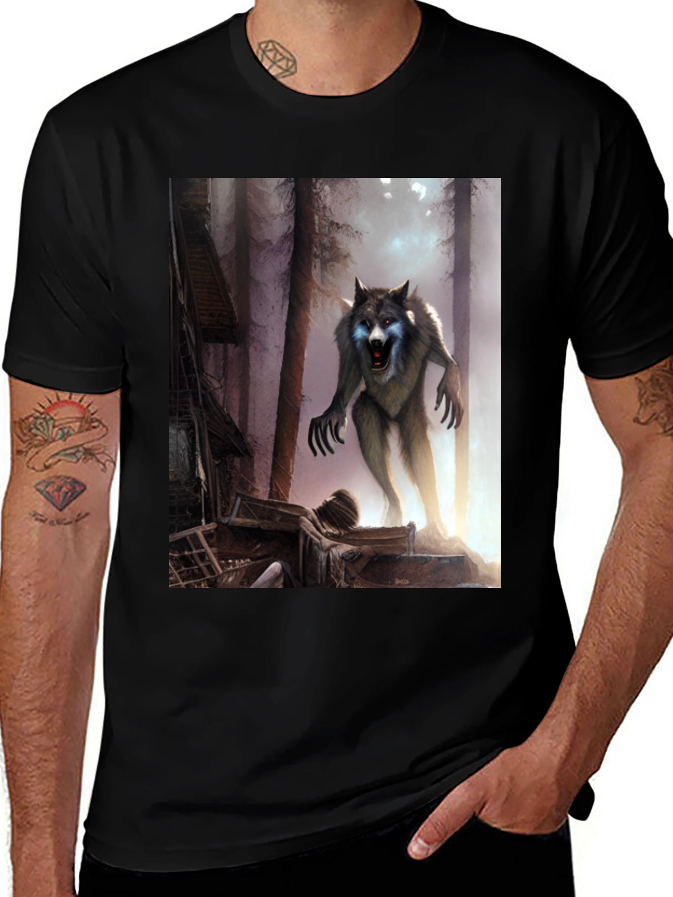 Variant 5 of Werewolf T-Shirt - Horror Graphic Tee