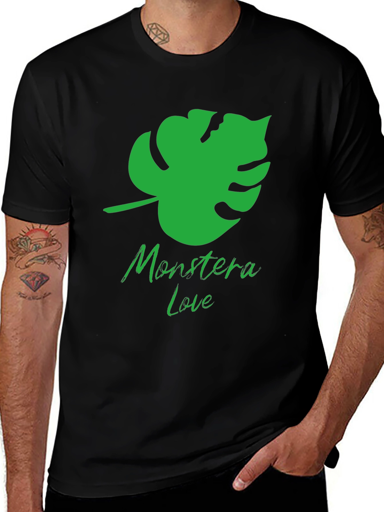 Variant 4 of Monstera Leaf Graphic T-Shirt - Tropical Plant Lover Tee