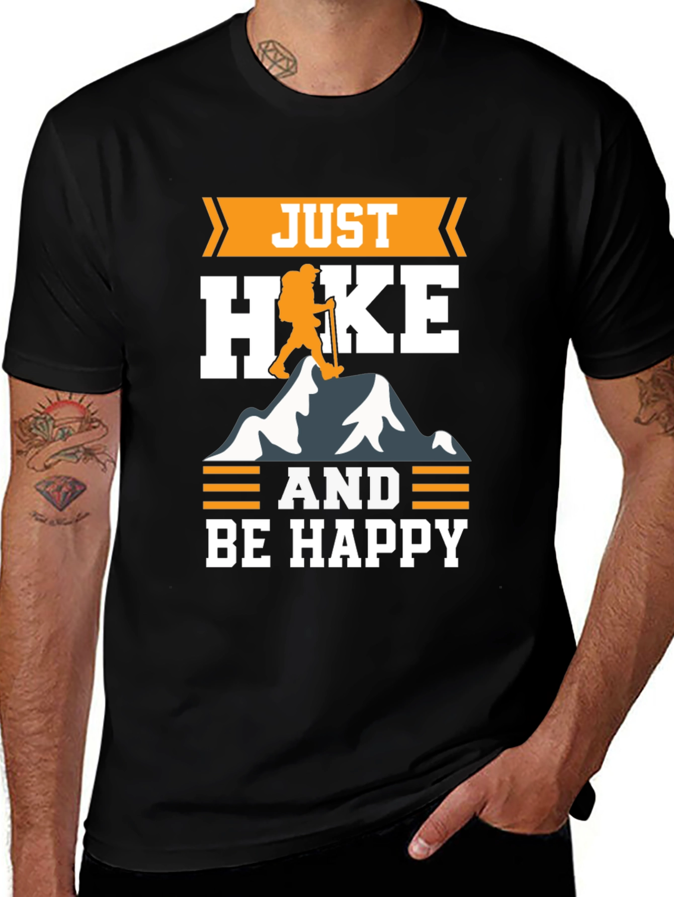 Variant 29 of Just Hike and Be Happy Graphic T-Shirt