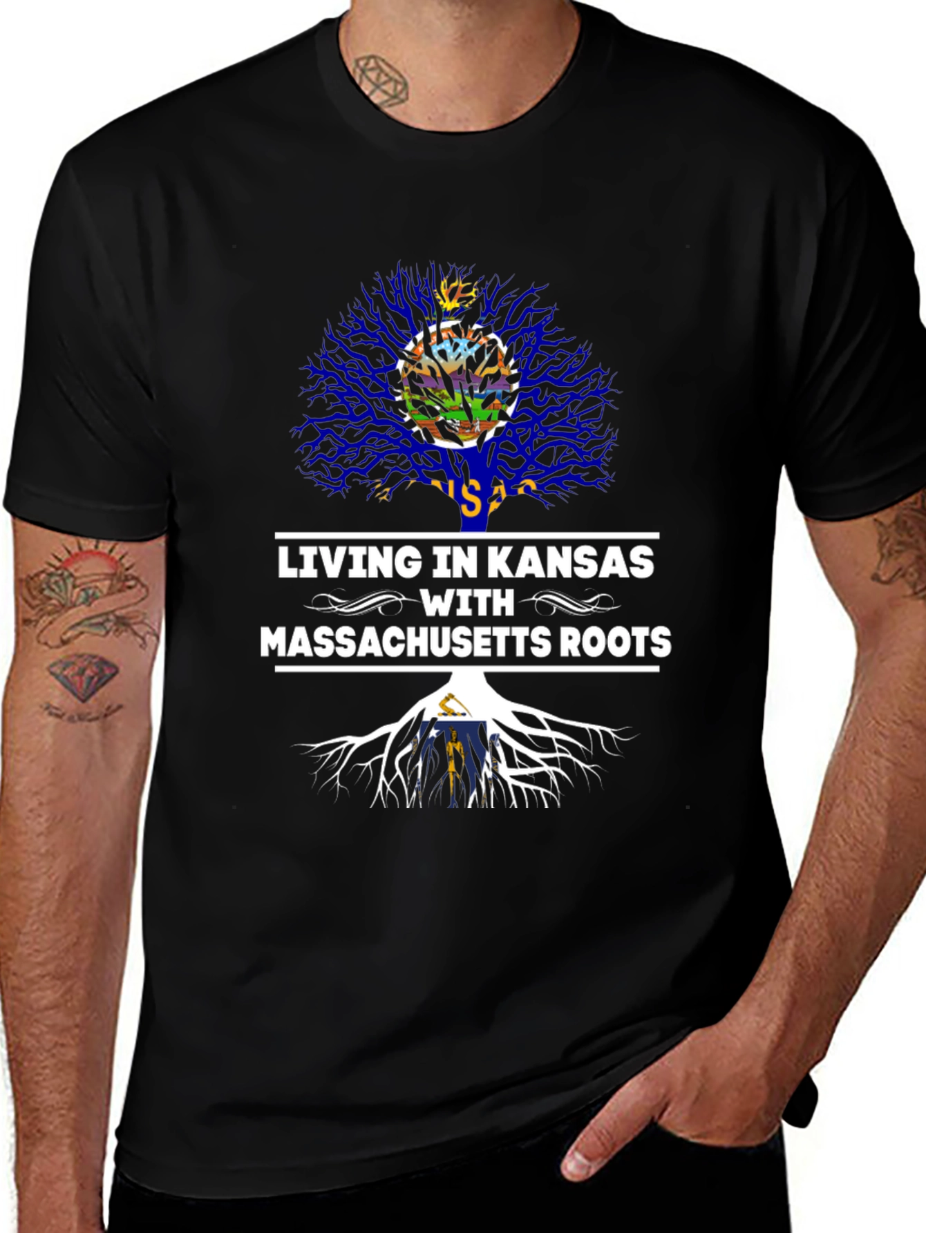 Kansas Living, Massachusetts Roots T-Shirt