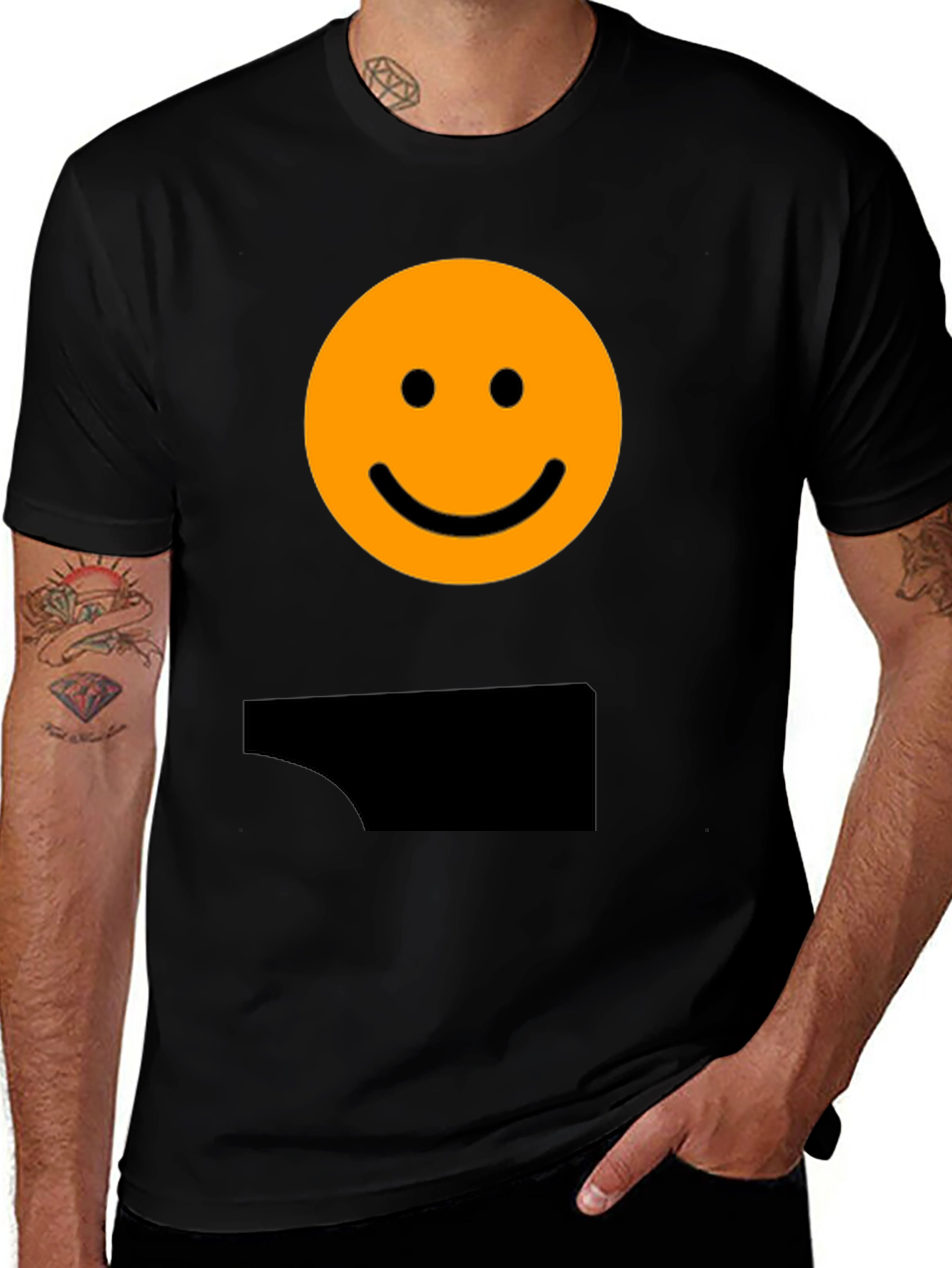 Variant 26 of Smiley Face Graphic Tee - Black Casual Shirt
