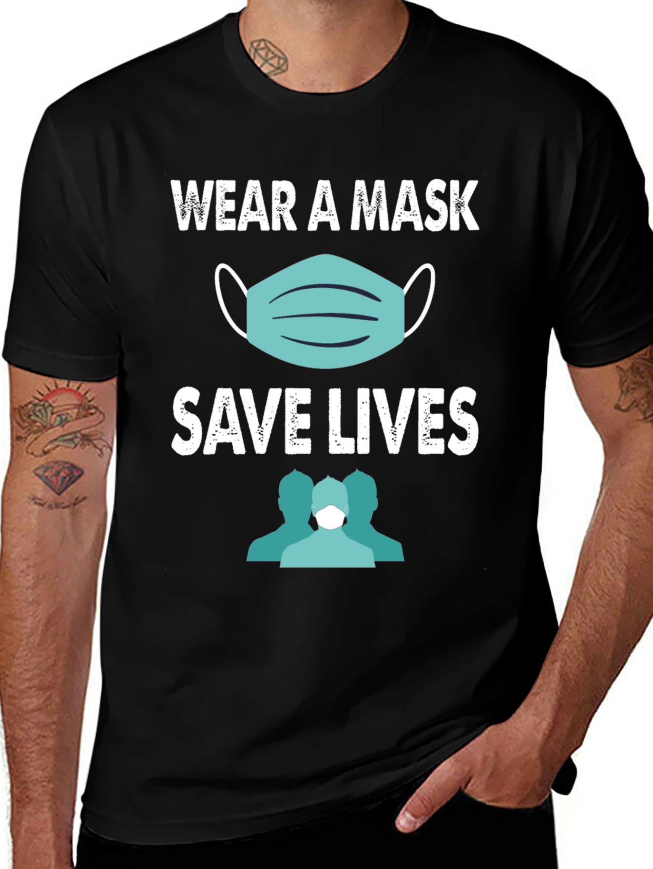 Variant 6 of Wear a Mask Save Lives Graphic T-Shirt