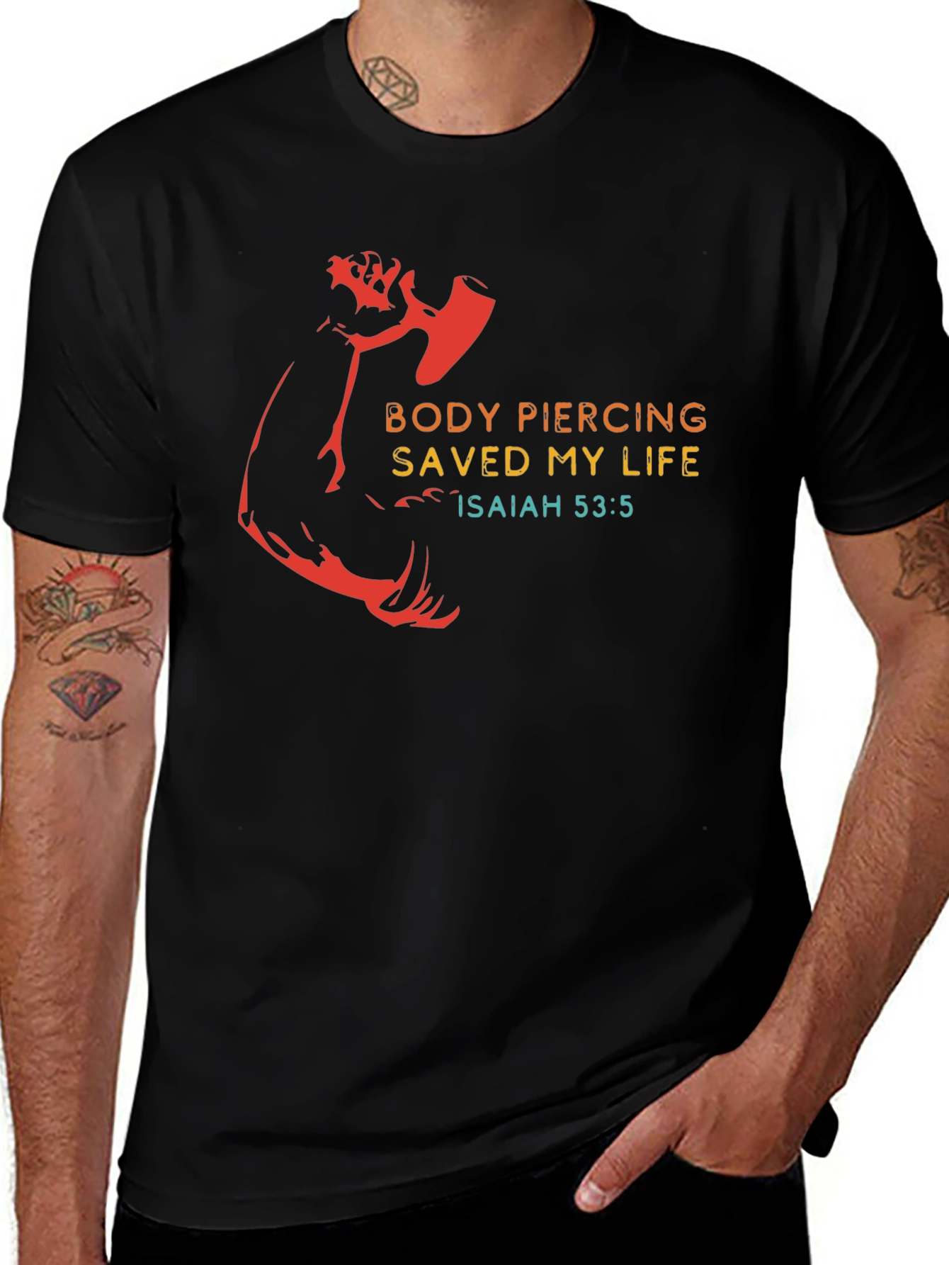 Variant 25 of Body Piercing Saved My Life T-Shirt
