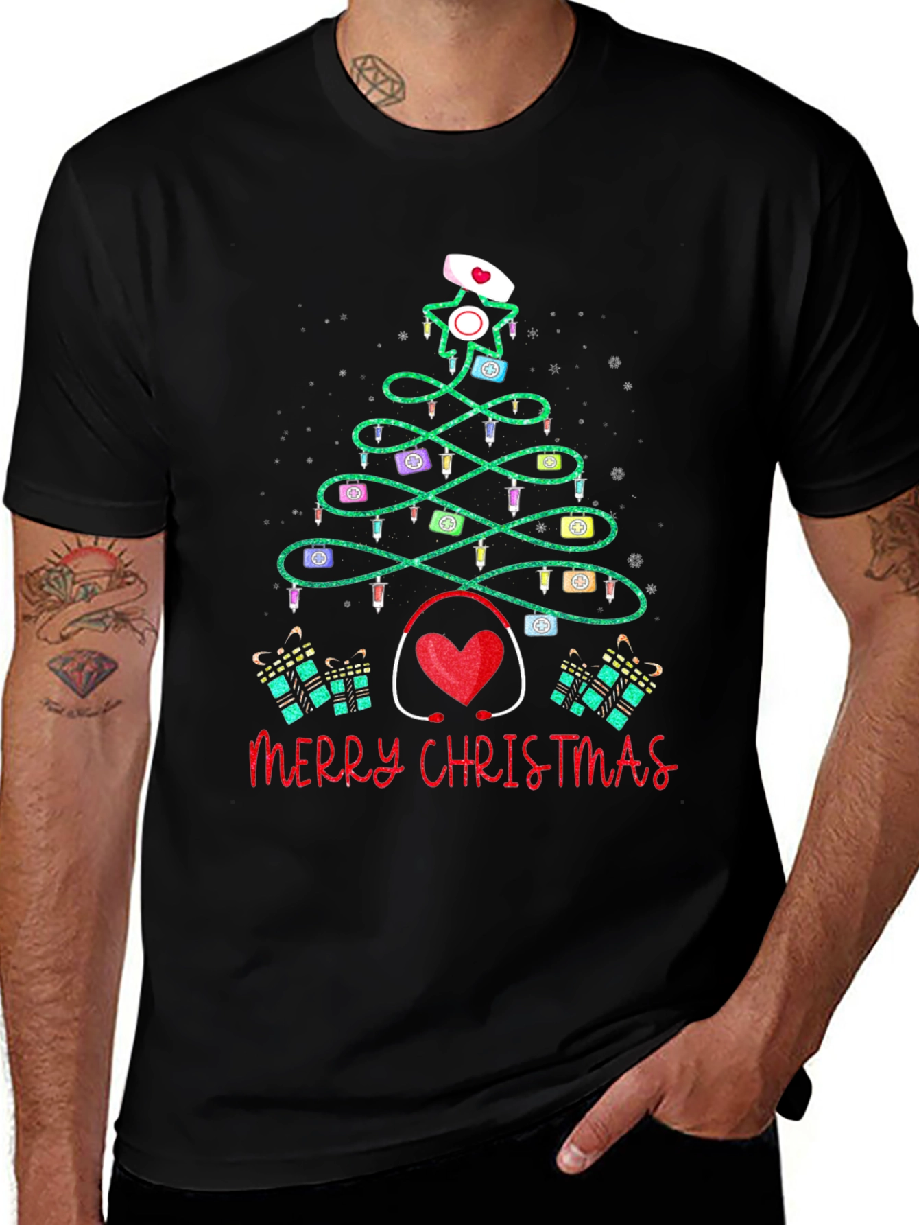 Nurse Christmas Tree T-Shirt - Holiday Gift Idea