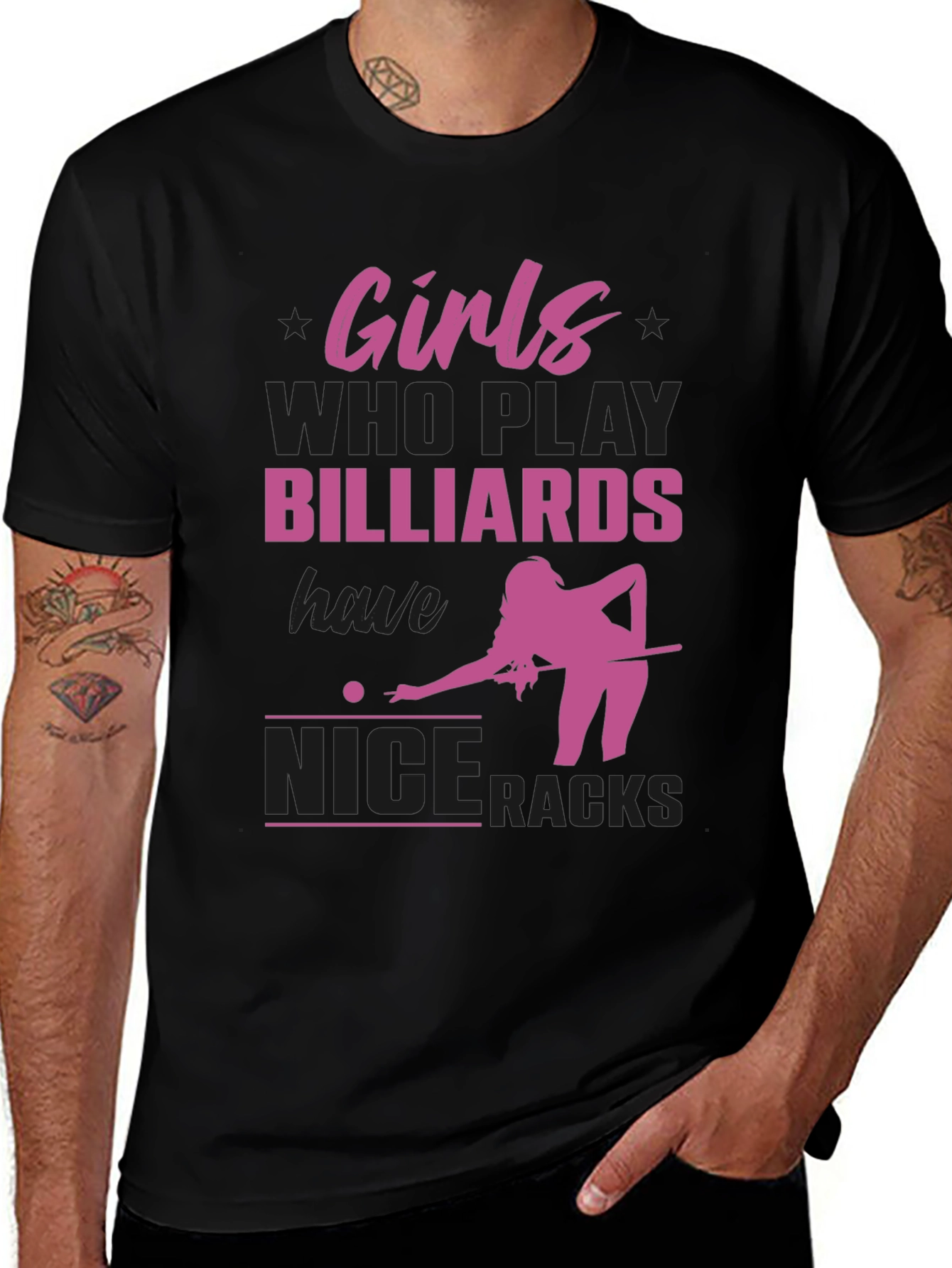 Variant 21 of Girls Billiards Nice Racks T-Shirt - Funny Pool Player Tee