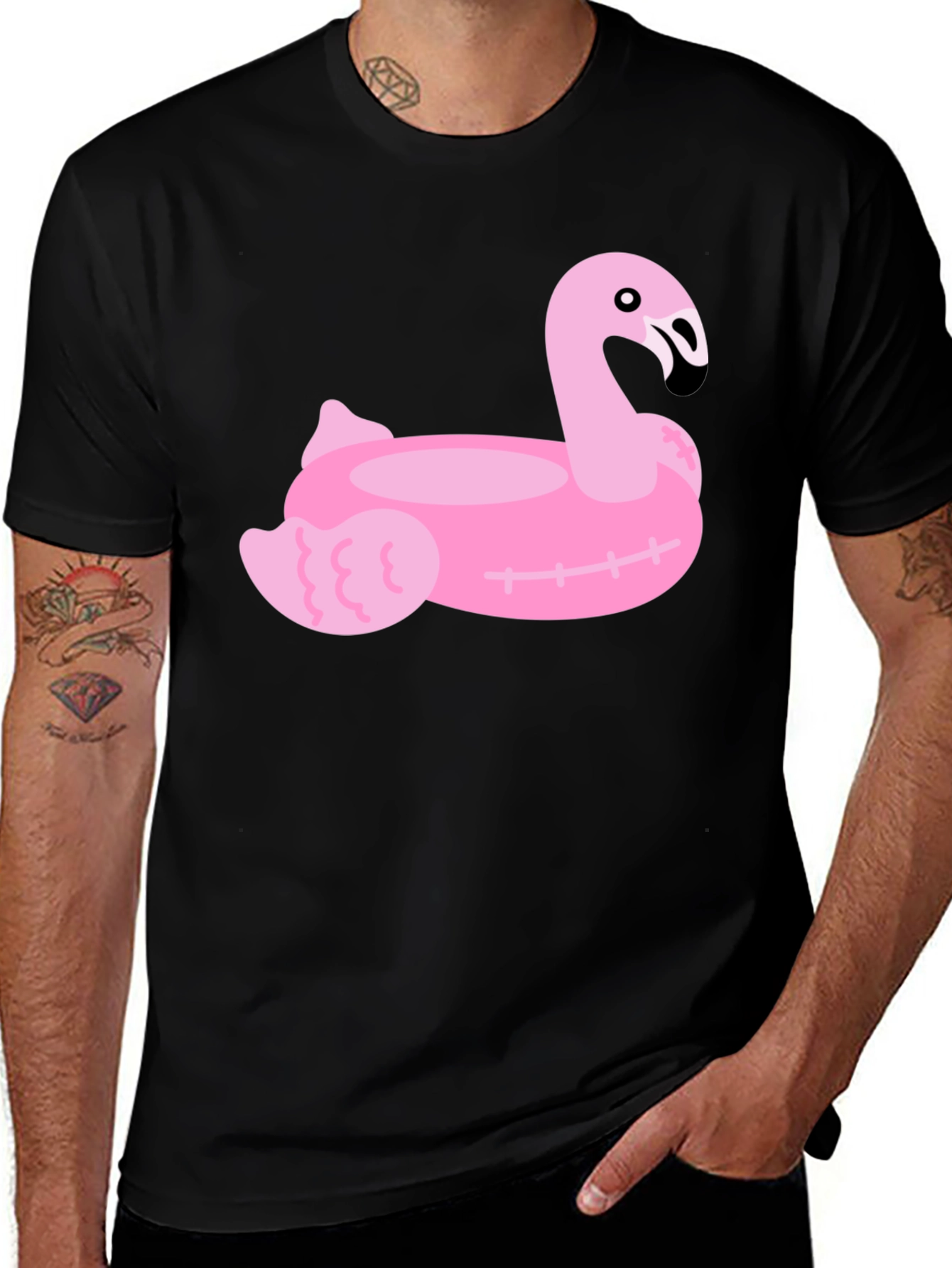 Variant 5 of Pink Flamingo Float Graphic Tee - Summer Vibes!