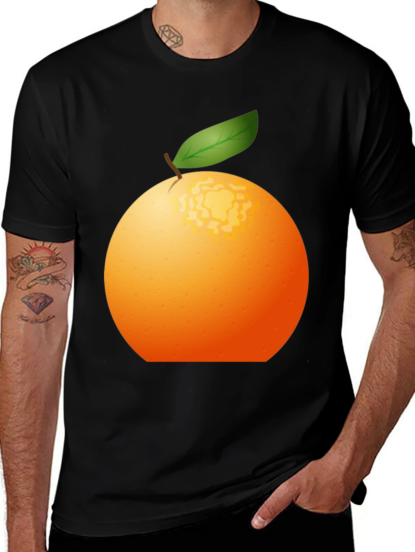 Variant 20 of Orange Graphic Tee - Fresh Fruit Design
