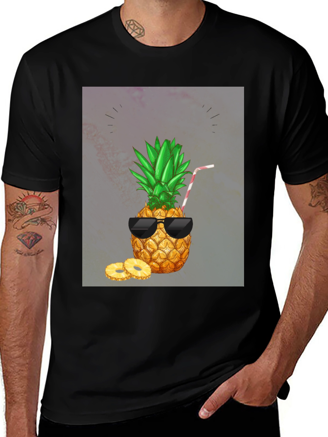 Variant 26 of Cool Pineapple Graphic Tee - Summer Vibes