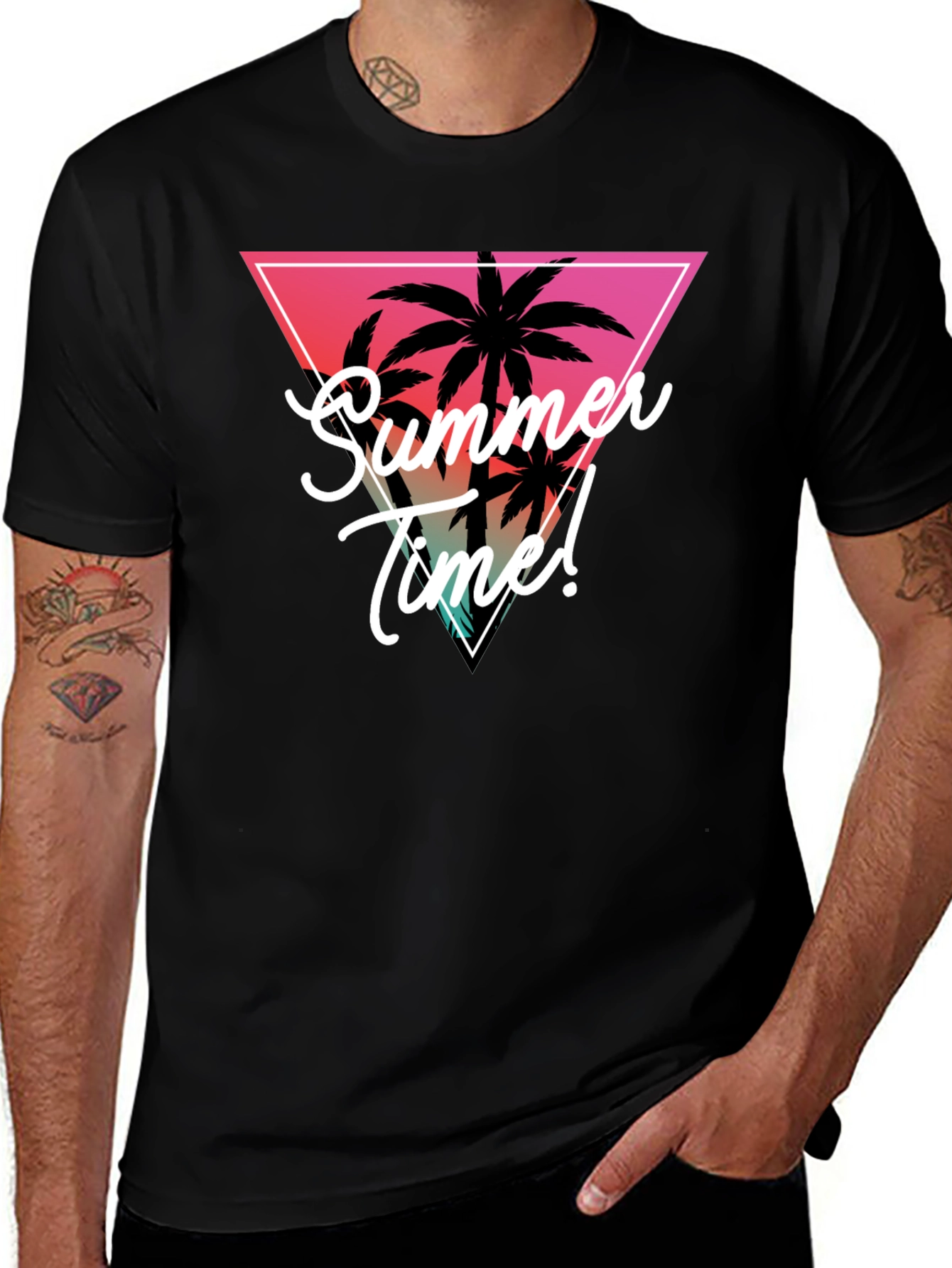 Variant 18 of Summer Time Palm Tree Graphic Tee - Tropical Vibes