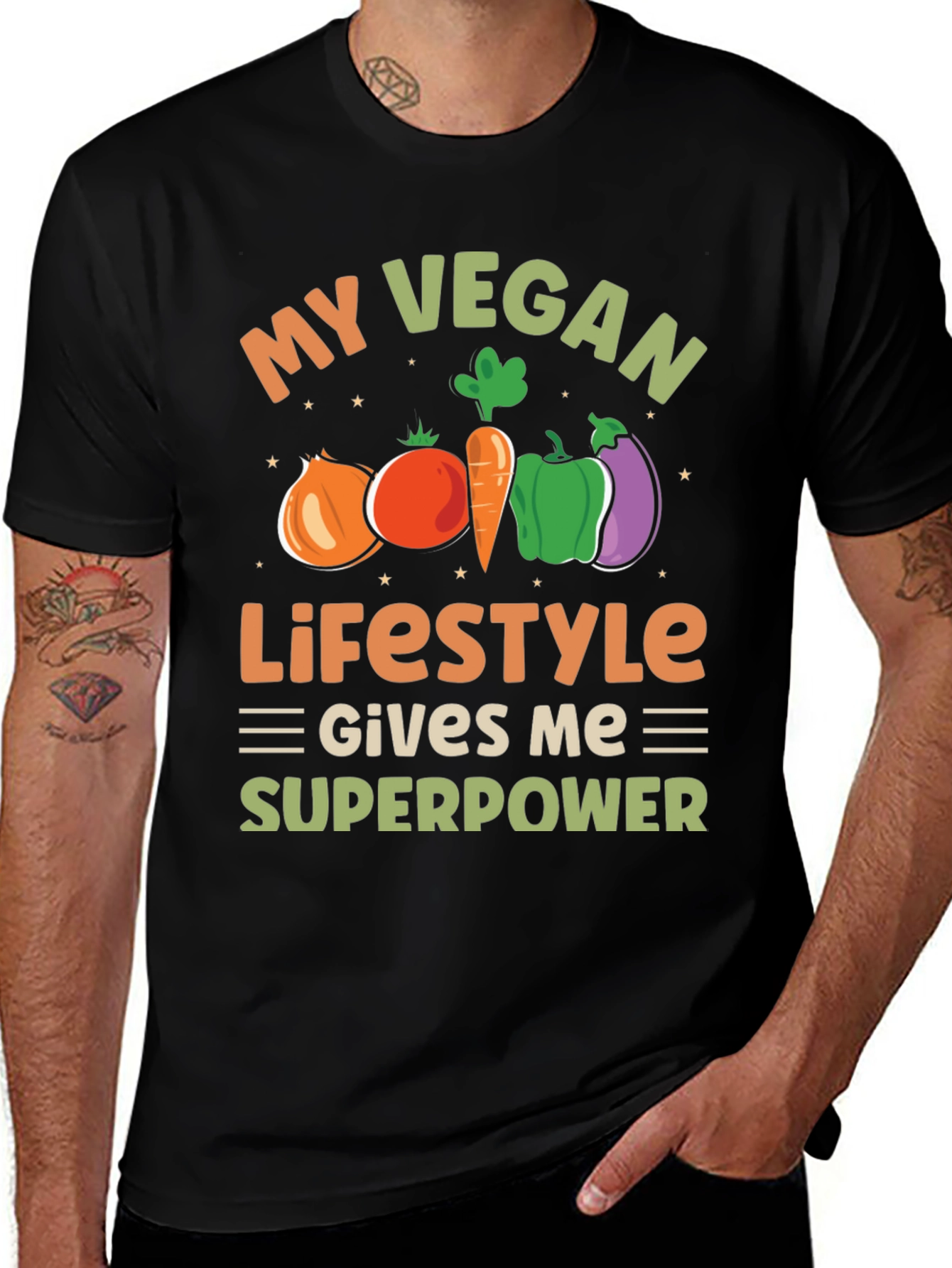 Vegan Lifestyle T-Shirt - Superpower Design