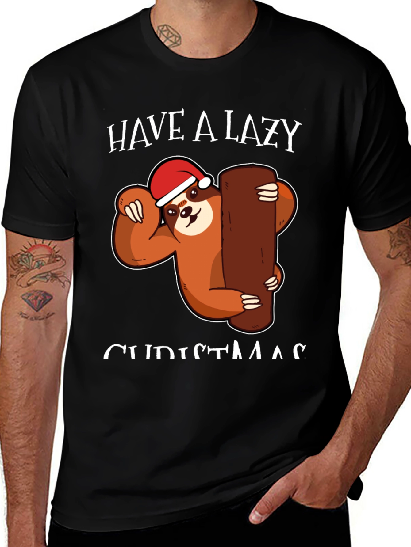 Variant 4 of Lazy Christmas Sloth Tee