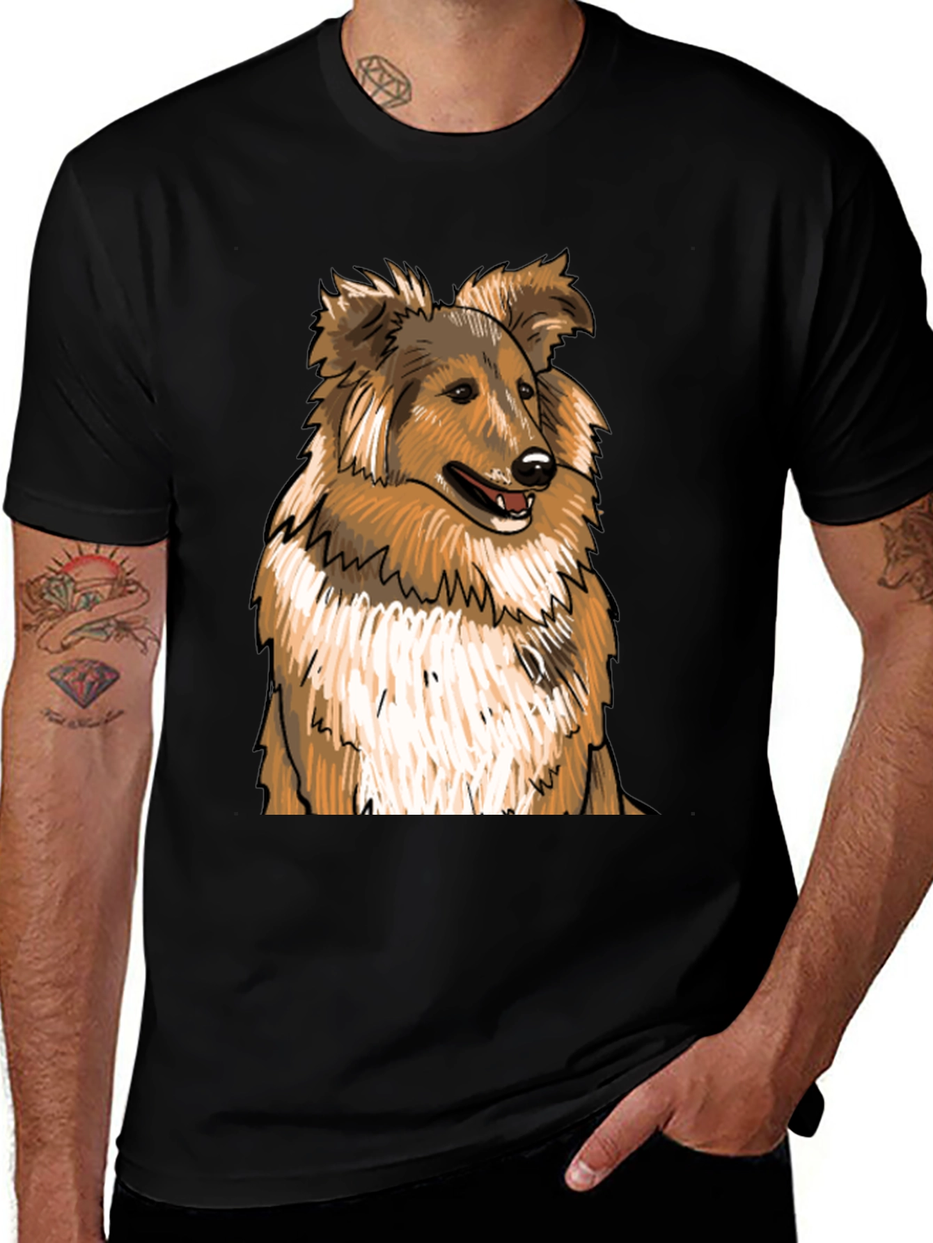 Dog Lover T-Shirt - Collie Graphic Tee