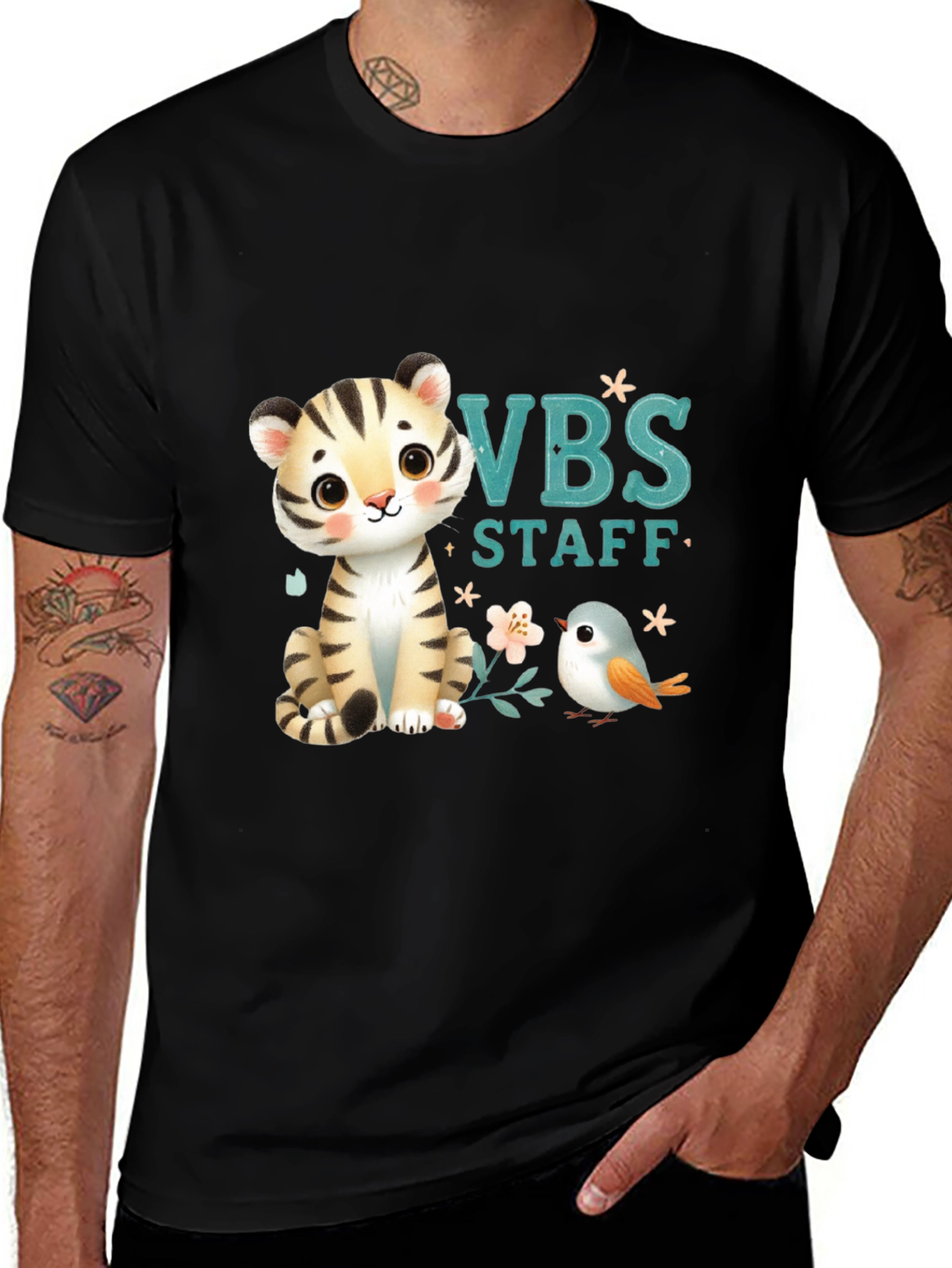 VBS Staff Tiger and Bird T-Shirt - Cute Vacation Bible School Tee