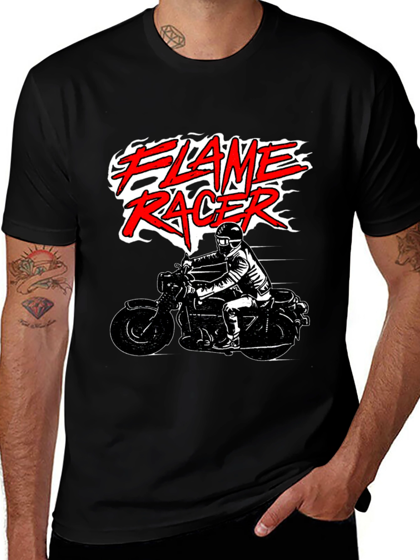 Variant 3 of Flame Racer Graphic Tee - Black