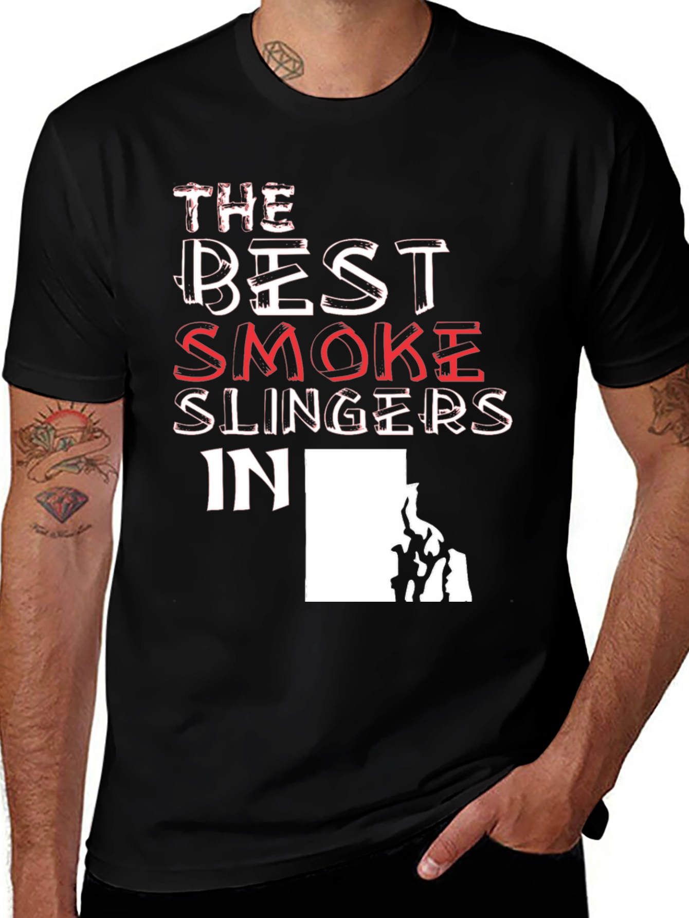 Variant 29 of Best Smoke Slingers T-Shirt - Black Graphic Tee