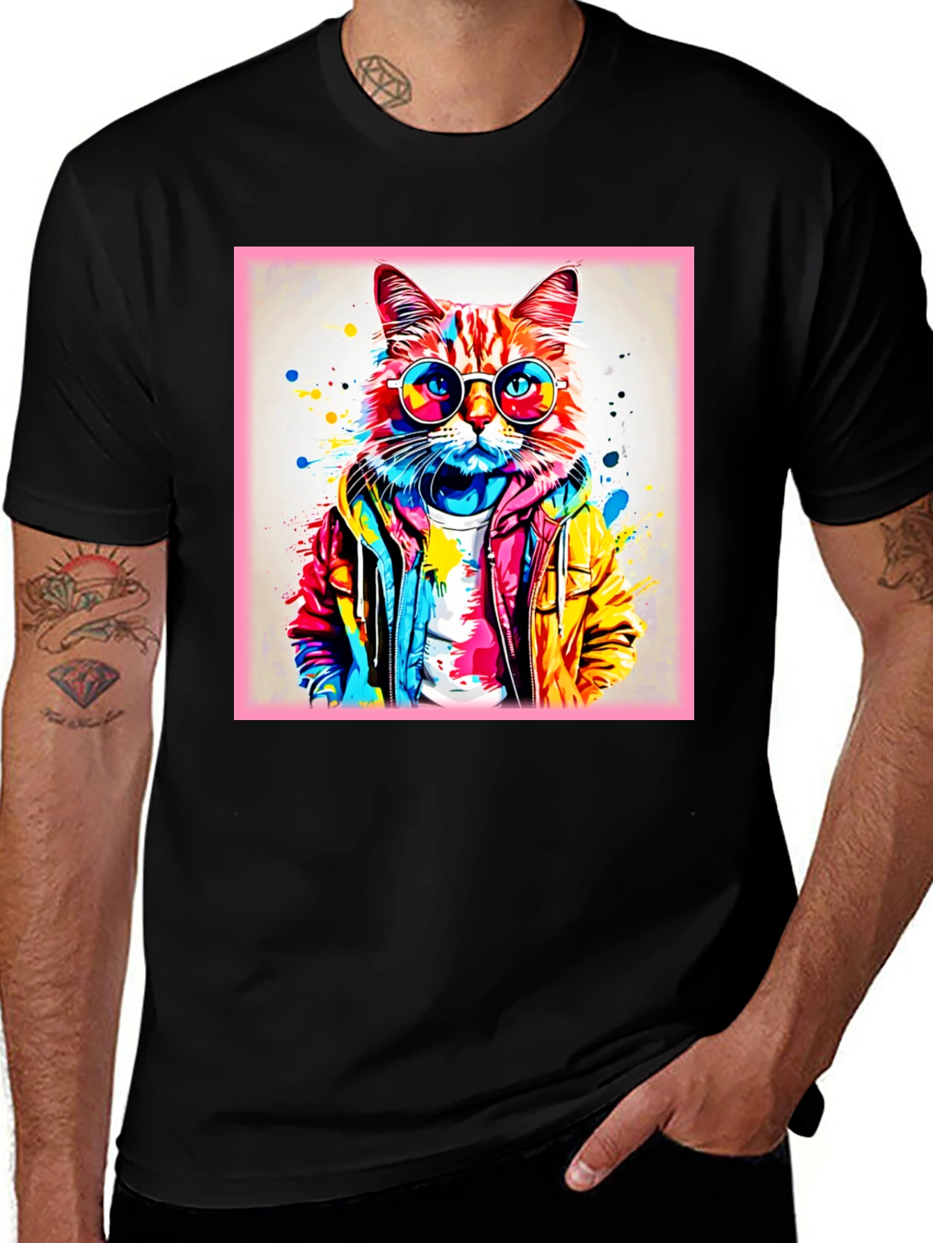Variant 25 of Cool Cat T-Shirt - Graphic Tee for Men