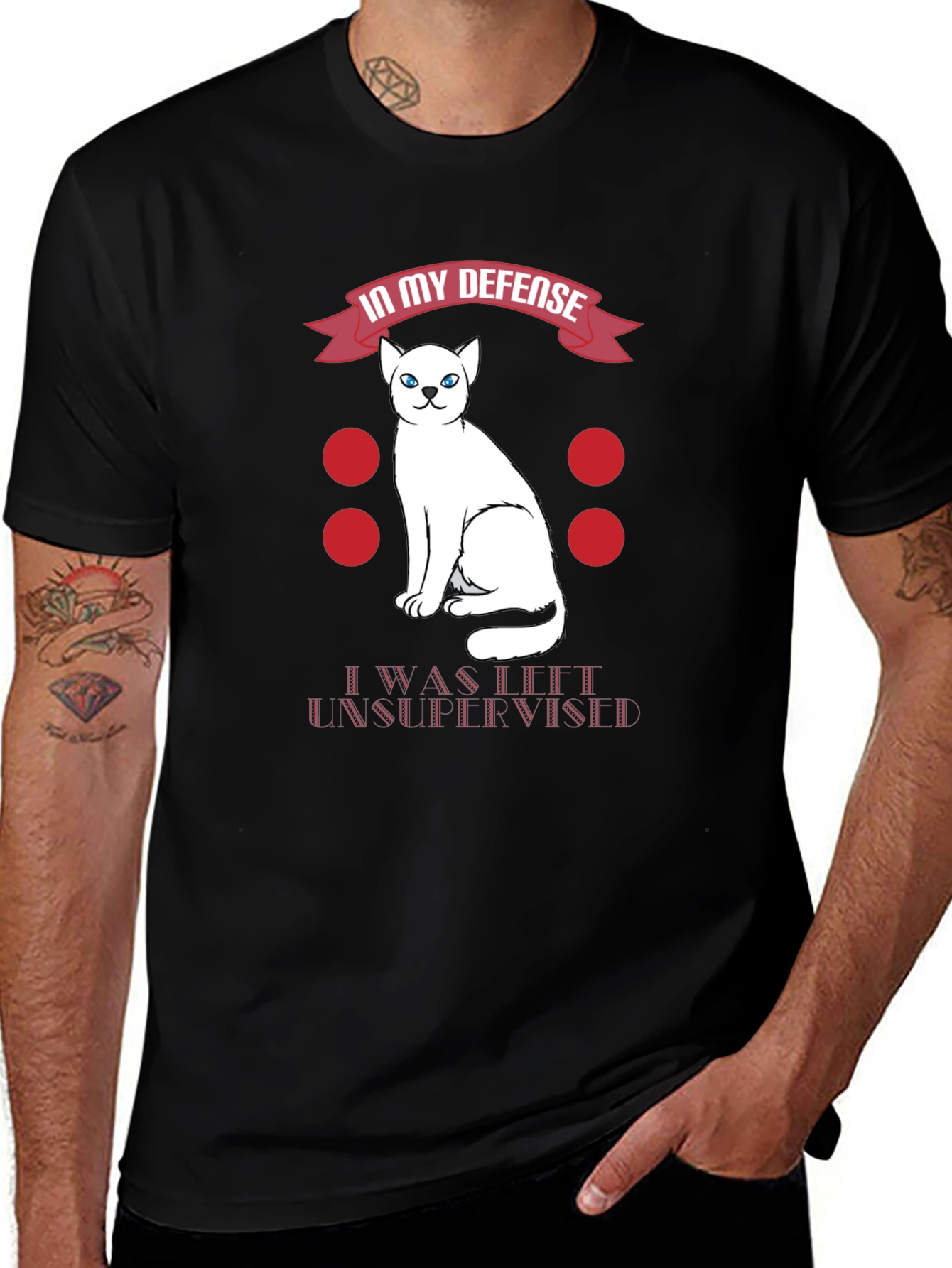 Variant 13 of Funny Cat "In My Defense" Graphic T-Shirt