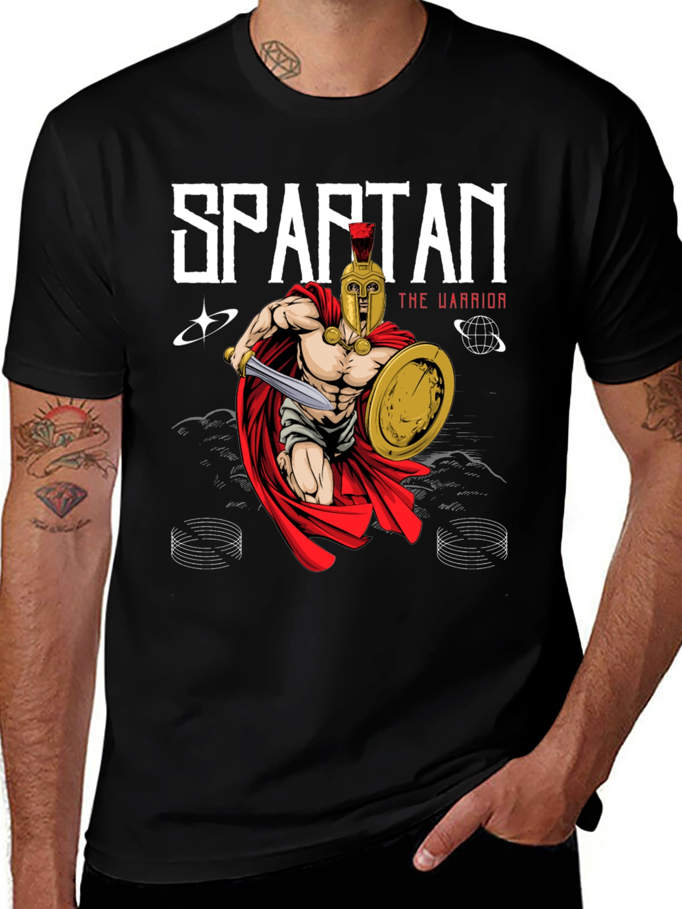 Spartan Warrior Graphic Tee - Ancient Greece Style