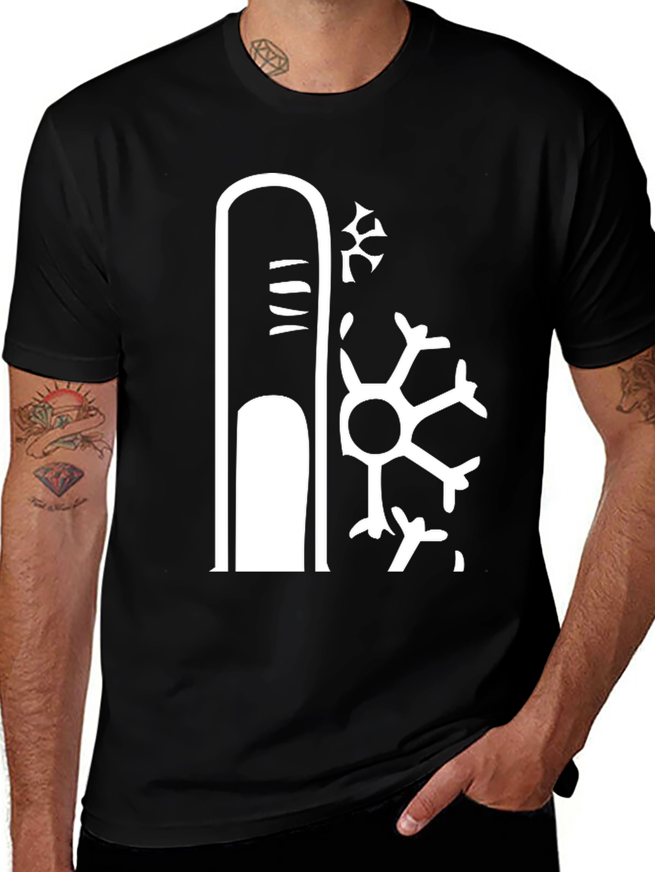 Variant 7 of Cool Finger Snowflake Graphic Tee