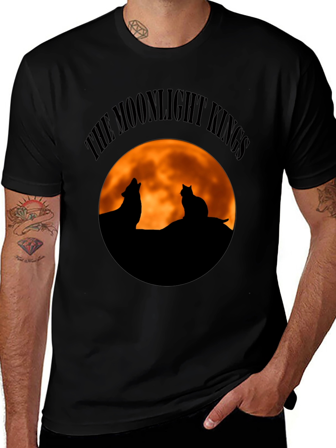 Variant 28 of The Moonlight Kings T-Shirt - Wolf Howling at Moon