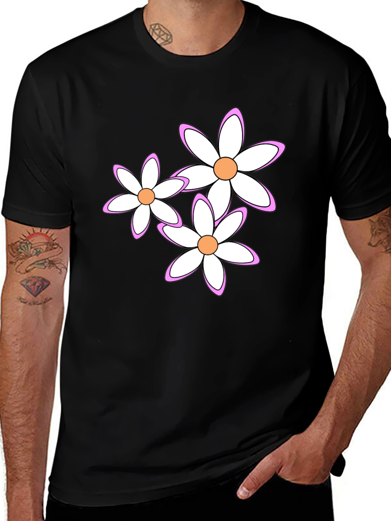 Variant 13 of Floral Graphic Black T-Shirt