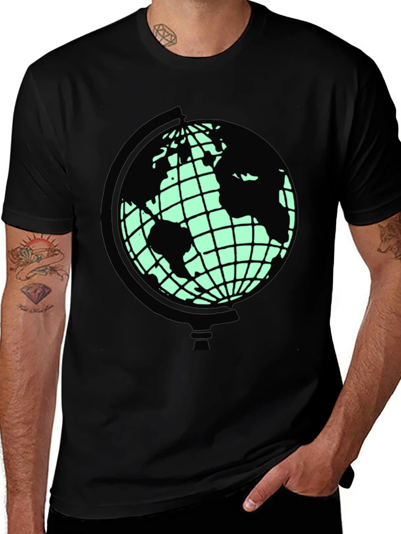 Variant 8 of Globe Graphic Tee - Soft Black Crew Neck T-Shirt