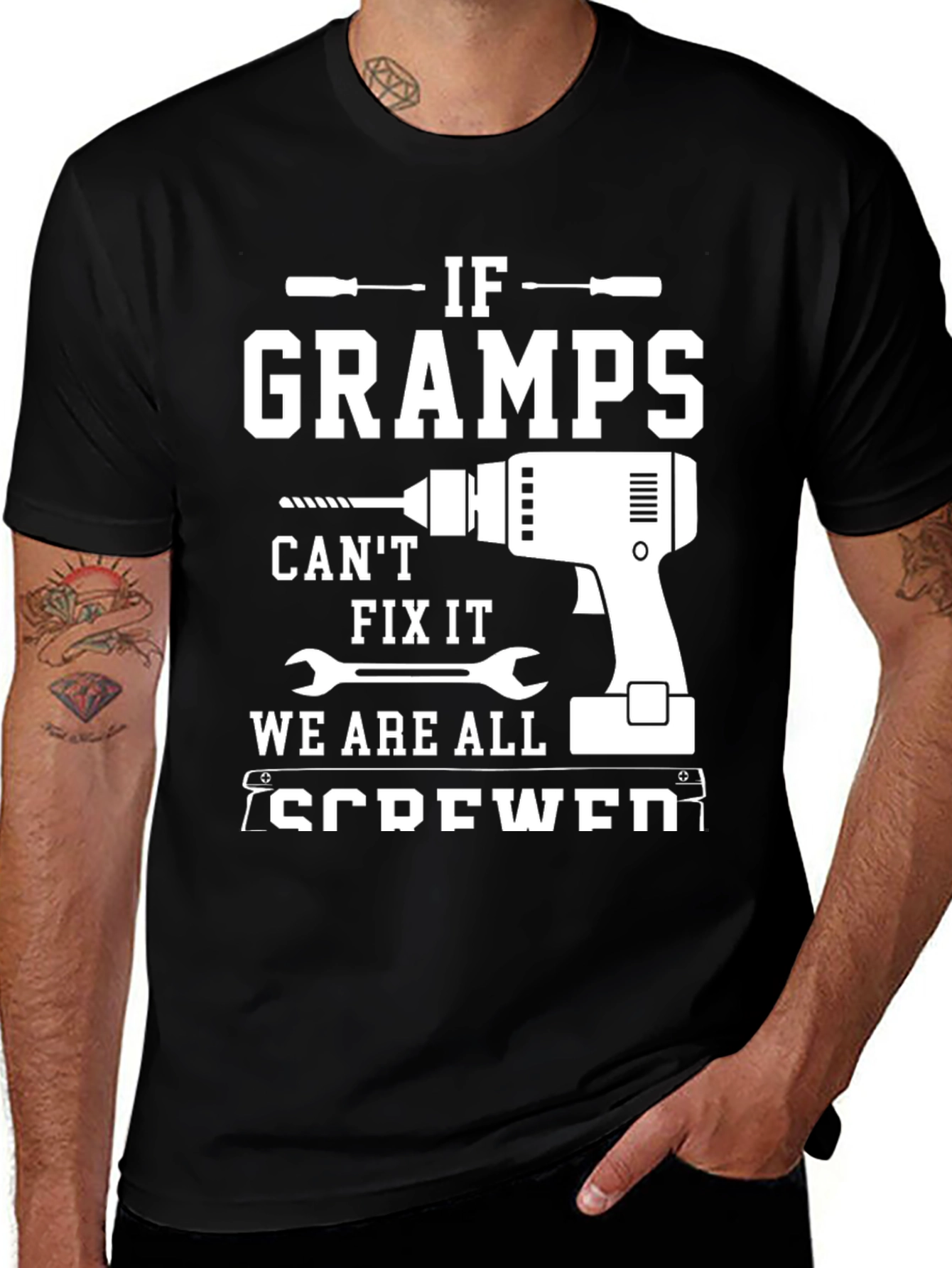 Gramps Can't Fix It T-Shirt, Humorous Grandfather Gift
