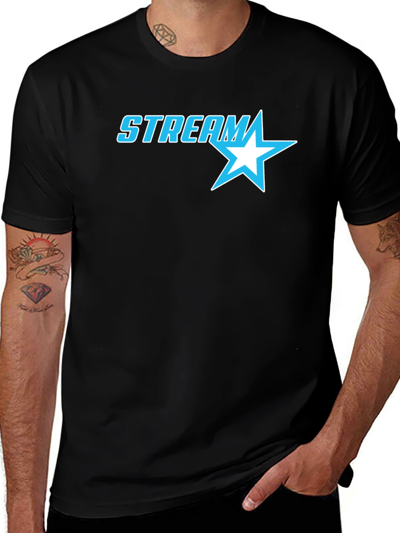 Variant 14 of Stream Star Graphic T-Shirt - Black