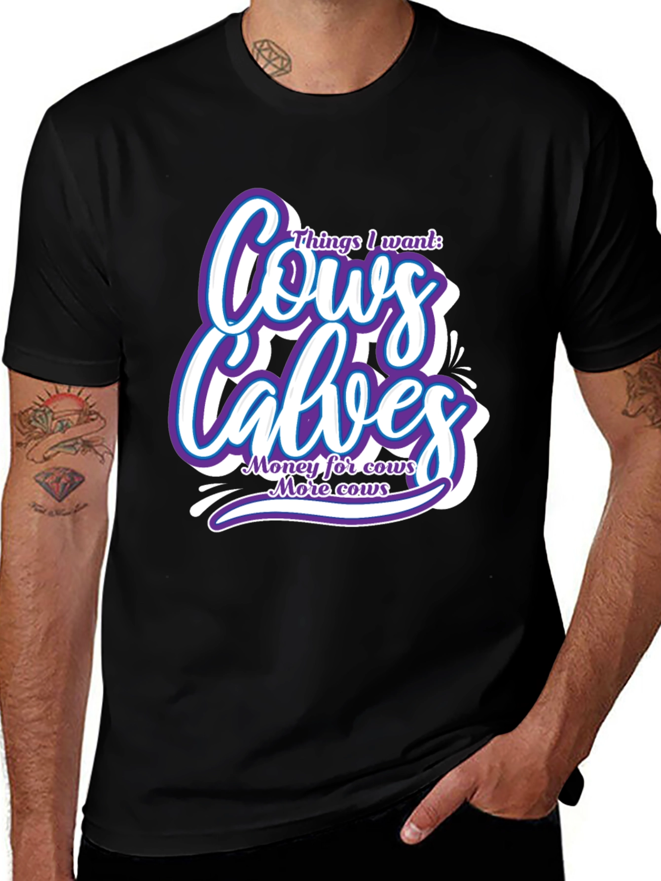 Variant 11 of Cows and Calves Black Graphic Tee