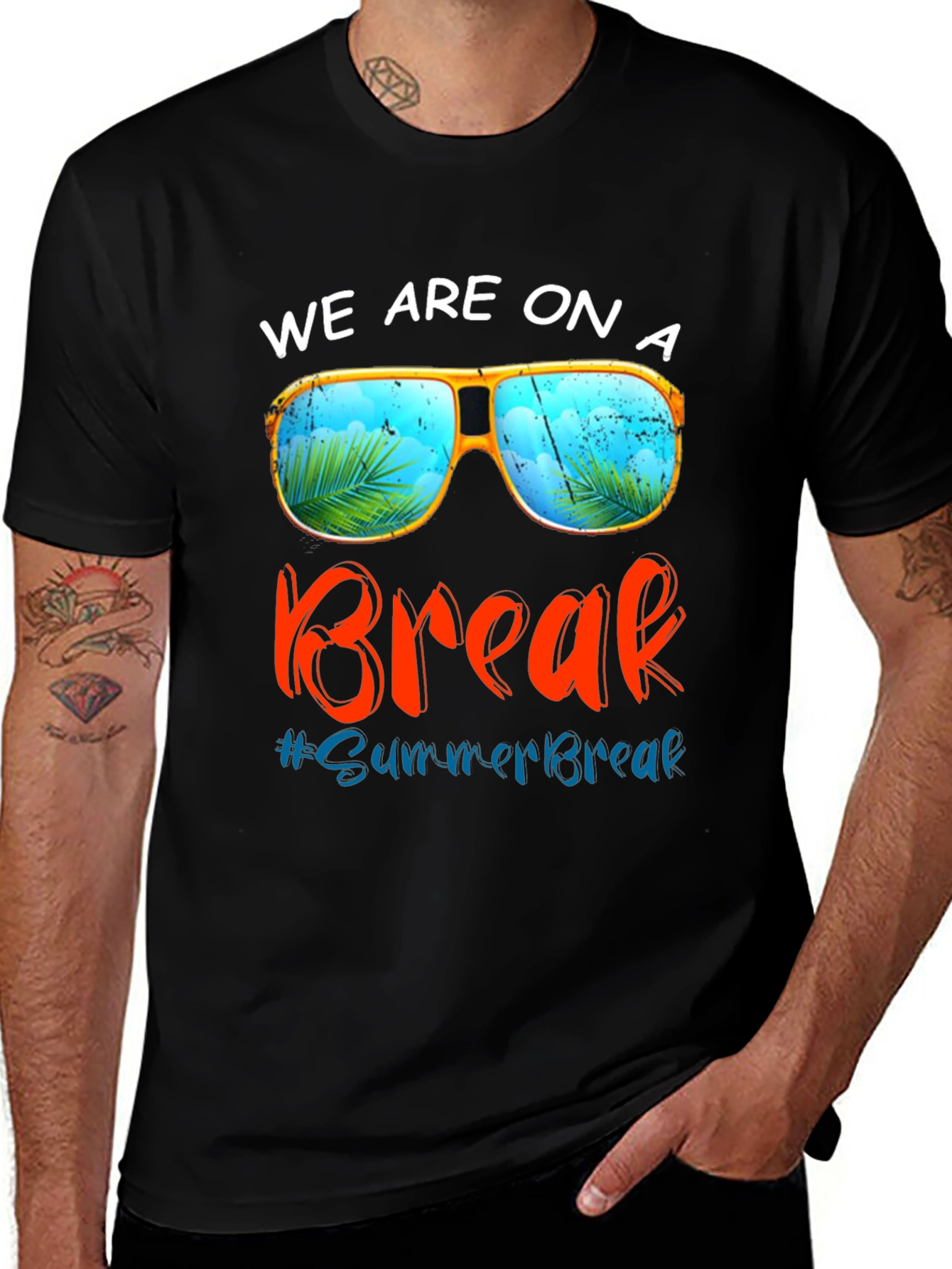 Variant 10 of Summer Break T-Shirt: Sunglasses Beach Vacation Tee