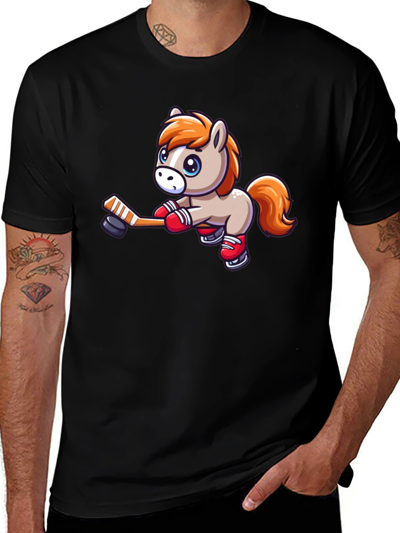 Variant 12 of Pony Hockey Player Graphic T-Shirt