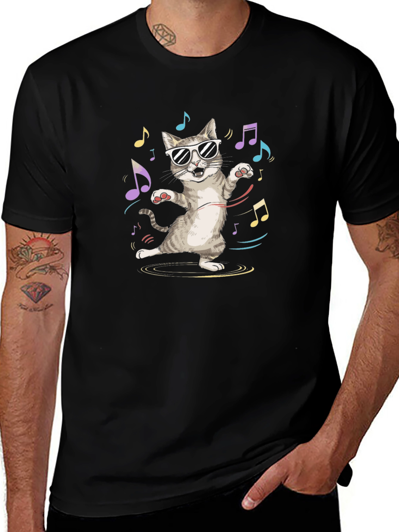 Variant 26 of Cool Cat Music T-Shirt - Unisex Cotton Tee