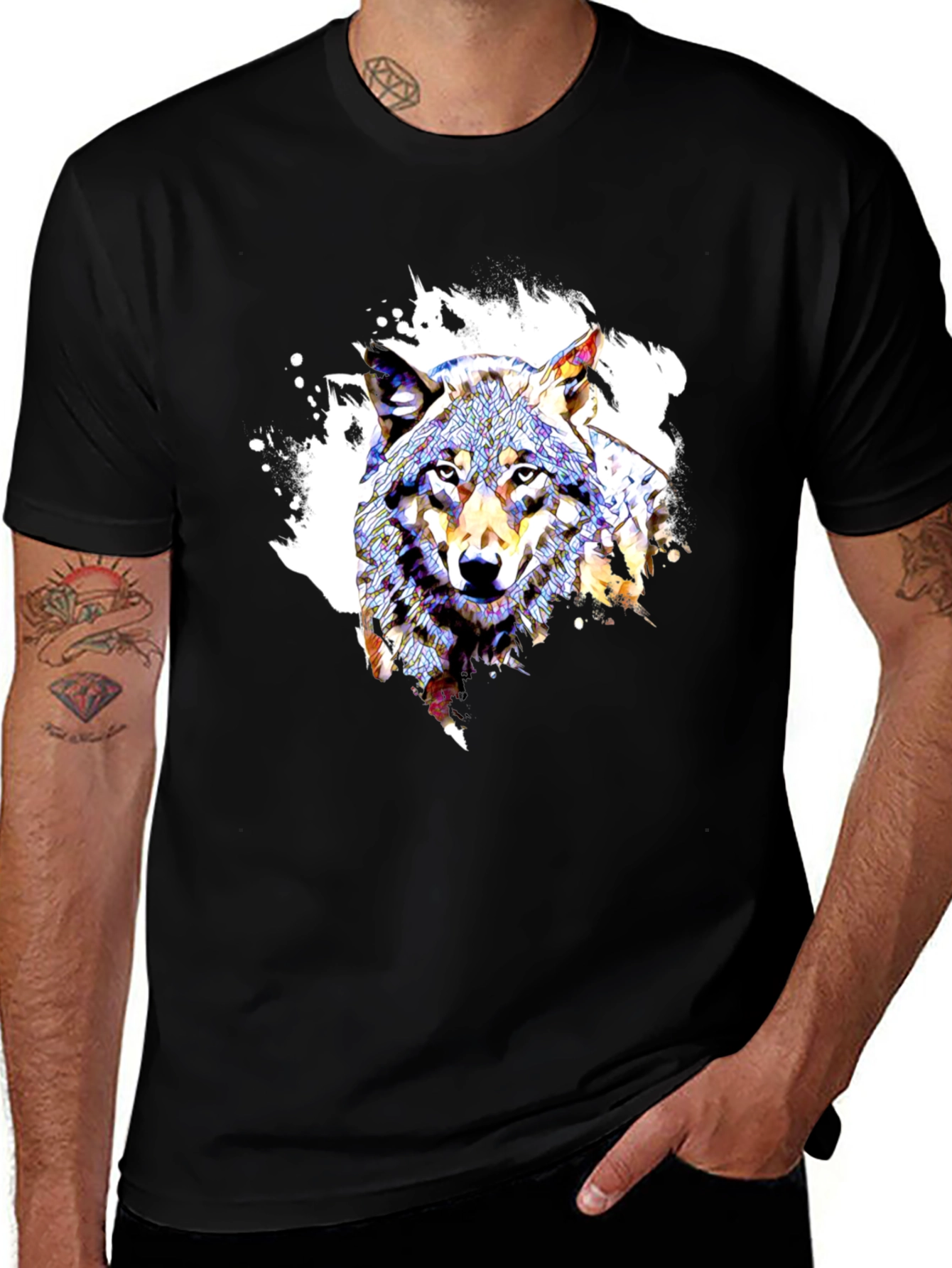 Variant 3 of Wolf Graphic Tee - Modern Art Design