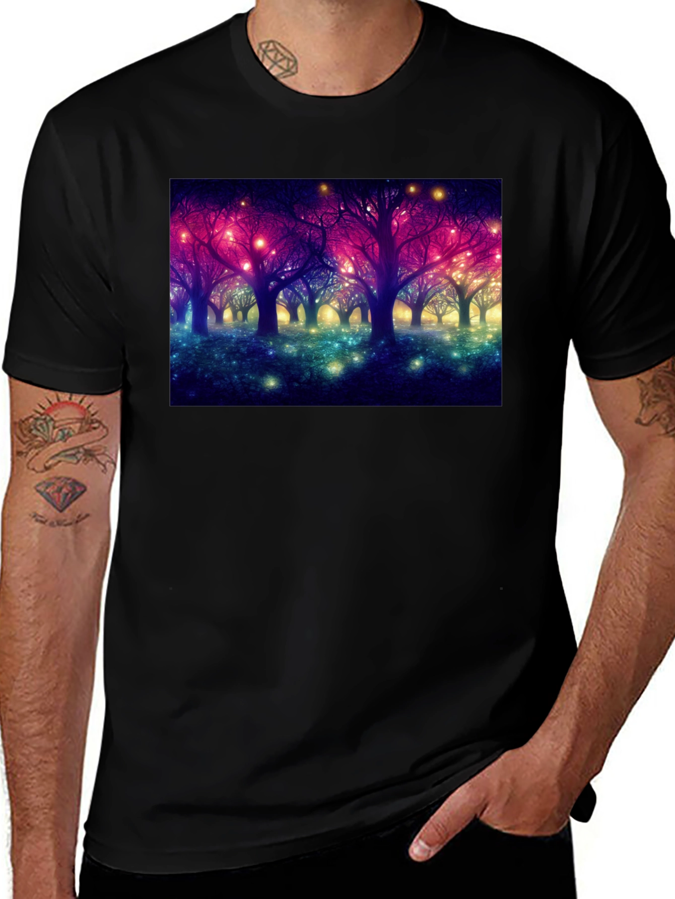 Enchanted Forest Graphic Black T-Shirt